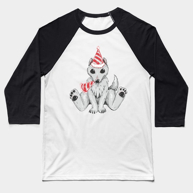 Birthday Wolf Baseball T-Shirt by SimplyKitt